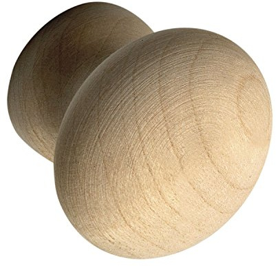 ALLES IM GRIFF Möbelknopf Hemera ø 35mm - Möbelknauf aus Holz Tiefe 28mm - Knauf für Schrank, Ahorn roh
