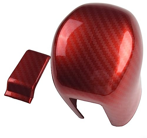 Schaltknauf-Abdeckung für Automatikgetriebe, ABS-Kunststoff, Rot, Karbonfaser, für Honda für Civic 10. Generation 2016–2021