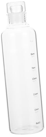 Wasserglas mit Zeitskala Trinkflasche mit Zeitskala Glaskanne mit Deckel Wassergläser Glasbecher Wanderwasserflasche Reise wasserflasche Hohe Kapazität Wasserbecher Saft Flasche