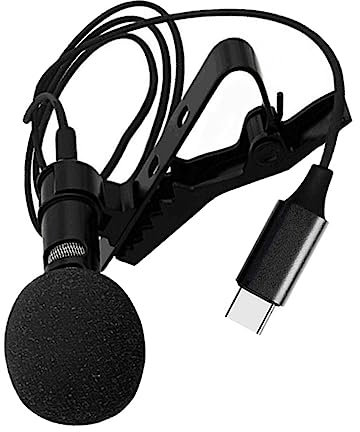 DOITOOL Micrófono de Solapa con Cable para Teléfono Micrófono de Condensador USB Tipo C para Grabación de Videoblogs Y Transmisión en