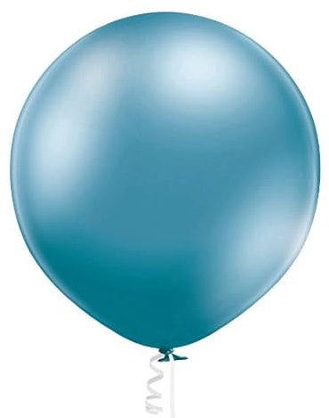 Luftballon XL 60 cm Latex Pastell Chrom Metallic Riesen Ballon Geburtstag Deko Party Bio Latex, Farbe:Blue Chrome