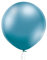 Luftballon XL 60 cm Latex Pastell Chrom Metallic Riesen Ballon Geburtstag Deko Party Bio Latex, Farbe:Blue Chrome