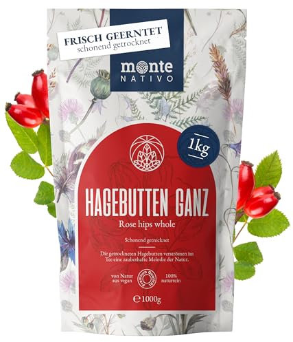 Tè alla Rosa Canina Monte Nativo (1kg) - Erbe aromatiche senza additivi - Infusi e tisane per la tazza di tè più deliziosa - Raccolte ed Essiccate Delicatamente - Herbal Tea - Fruit Tea
