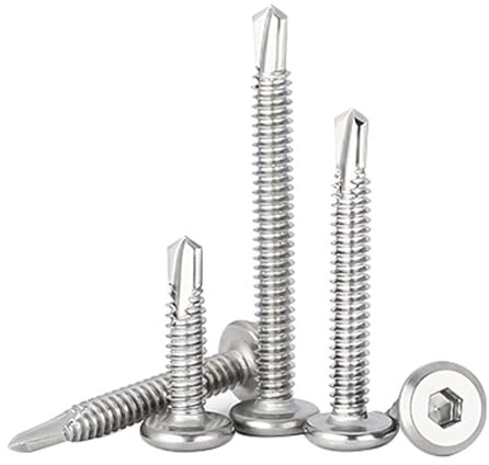 100pcs Viti Autofilettanti per Metallo 5.5x25 Kit Viti Autoperforanti Viti Autoforanti per Ferro Viti Inox viti a esagono incassato (M5.5 * 25)