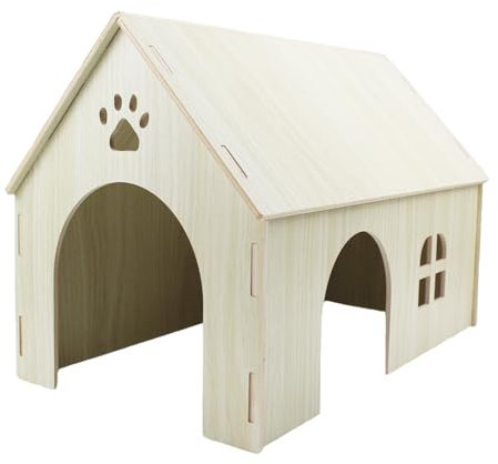 Gad2go Wooden Guinea Pig House 40 x 23 x 25.5 cm Large Hamster House Detachable Wood Small Animals Hideout for Hamsters Guinea Pig Dwarf Rabbits Gerbils Rat