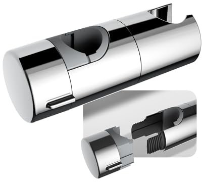 JOHO Universal Handbrause Halterung, Verstellbar Brausehalter Duschhalterung für Duschsäulen Duschstange mit einem Durchmesser von 22-25 mm Chrom