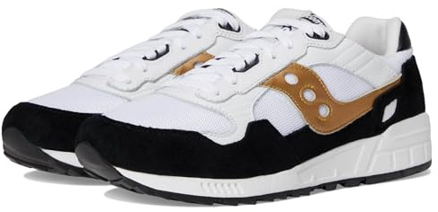Saucony Baskets Guide 15 pour femme, Blanc/noir/doré, 8.5