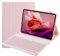 SUEEWE Tastatur Hülle für Lenovo Tab P12 12,7 2023 (TB370FU), TPU Rückseite Hülle mit 3 Bereich 7 Farbe Beleuchtete Abnehmbarer QWERTZ Tastatur, Rosa