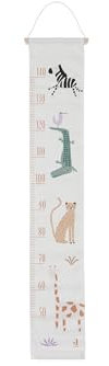 Jollein Messlatte für Kinder - Jungle Jambo - 100% Baumwolle - Zur Länge Von 140cm - Dschungeltieren Print