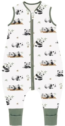 Chilsuessy Baby Schlafsack mit Beinen 2.5 Tog Winter Schlafsack Unisex Ganzjahres Schlafsack mit Füßen Babyschlafsack Kinder, Cute Panda, 70cm/Baby Höhe 75-85cm