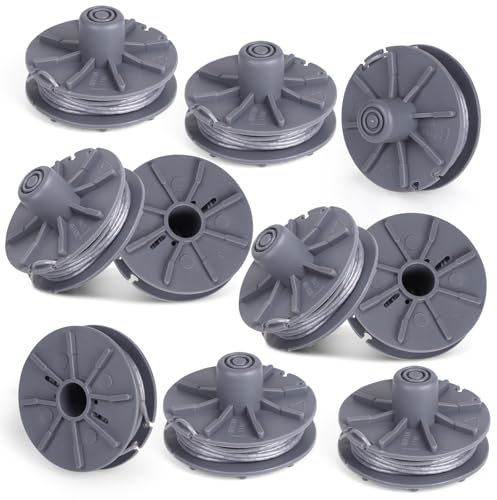 SWAWIS 10 Pièces Fil Coupe Bordure Bobine de Fil Debroussailleuse Fil Rotofil 5307-20 Compatible avec Gardena Coupe Bordure Ø 1,6mm 6,1M Bobine Fil Coupe Bordure