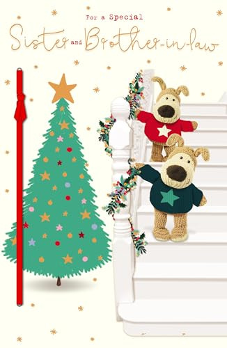 Boofle Embellished Sister & Brother-in-Law Festive Cute Christmas Greeting Card 771273