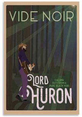 Lord Huron Poster, Rockband-Poster, Leinwand, farbecht, Wandkunst, dekoratives Gemälde für Wohnzimmer, Schlafzimmer, Heimdekoration, 50 x 75 cm, ungerahmter Stil