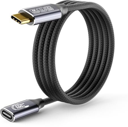 CAKOBLE Alargador usb c 3m,10 Gbps,100 W/5 A, alargador usbc, compatible con USB C 3.1Gen2, USB C 2.0, 4 K @ 144 Hz, compatible con iPhone 16/15 Pro Max USB C Hub/MacBook/USB C cargador USB C