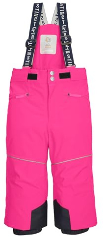 first instinct by killtec Niños Pantalones de esquí/Pantalones funcionales con Tirantes y protección contra la Nieve FISW 48 MNS SKI PNTS, Neon Pink, 122/128, 43392-000