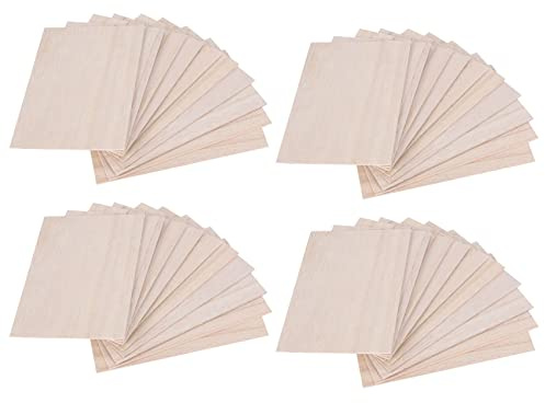 Kznifmk 40Pcs Balsa Wood Sheets Wooden Plate 150 x 100 x 2mm for House Ship Craft Model DIY