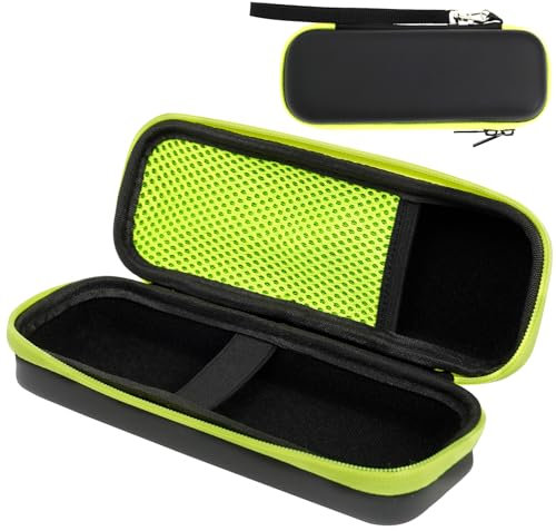 ZephyrCraft Schutzhülle für Elektrorasierer, für Philips OneBlade QP2734/QP2724/QP6551 und OneBlade Pro 360, wasserdichte Aufbewahrungstasche, Reise-Etui für Rasierer und Zubehör(Grün/Schwarz)