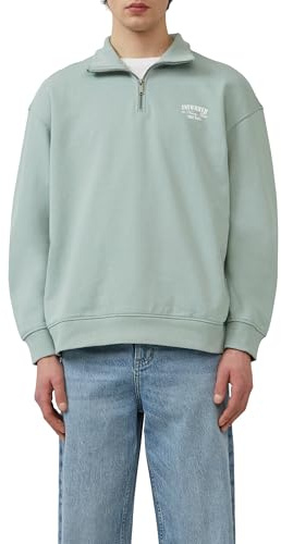 QS Stehkragen Sweatshirt mit Reißverschluss und Frontprint
