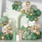 Kit Arco Palloncini Verde Salvia, 114pcs Palloncini Verdi Oro Bianchi e Rosa Balloons Festa Compleanno Prima Comunione Battesimo Bambino Re Leone Safari Animali Giungla Laurea Matrimonio