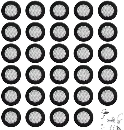 30 Stück 1/2 Zoll Dichtungsringe Set,Gummidichtung Rund,Wasserhahn Dichtung Duschschlauch,Dichtungen Sanitär Schlauch Dusche 19mm,Unterlegscheiben Gummi Flachdichtung,Dichtringe O Ringe mit Filternetz