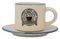 CER-POR Set Tazzine Caffe Con Piattino In Porcellana Turca, Tazzine Da Caffè Particolari Colorate Con Decori Originali, Set Da 2. (Grafica Cappuccino blu)
