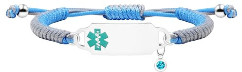 Tobestu Armband für Blutverdünnung – Graviertes medizinisches Notfallarmband – Personalisiertes, verstellbares, geflochtenes Seilband für Erwachsene – YA5657