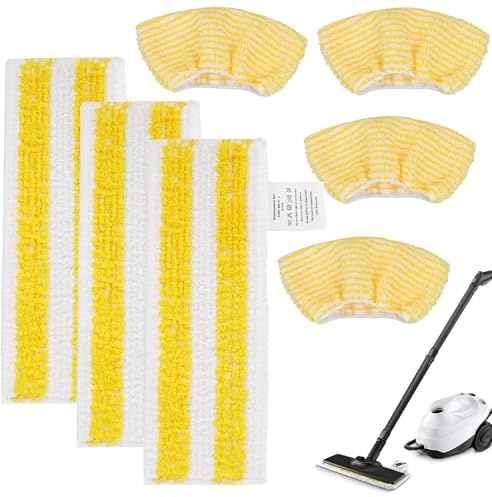 7 Stück Universal Bodentuchset, Saugstarke Bodentücher für Kärcher easyfix SC 1, SC 2, SC 3, SC 4, SC 5 Dampfreiniger, 3 Bodendüse und 4 die Handdüse, Mikrofasertuch für alle Bodenarten