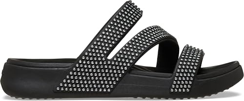 Crocs Women's Getaway Strappy Sandals, Black Gems, 8