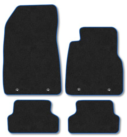 Mini Cooper (2024+) [Electric] Carpet Car Mats | Blue Edge Trim Tailored Fit Floor Mats Full Coverage Protection Accessories Easy Clean Anti Slip Made in the UK