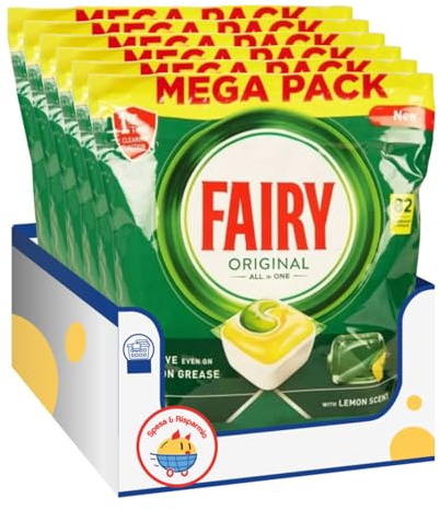 Pastiglie Lavastoviglie Tutto in Uno – Azione Sgrassante e Brillantante – 82 Lavaggi – Formula Ultra Solubile kit con Spugna Brandizzata SPESA & RISPARMIO Inclusa – Variazioni 4/6/8/10 Pezzi (6)