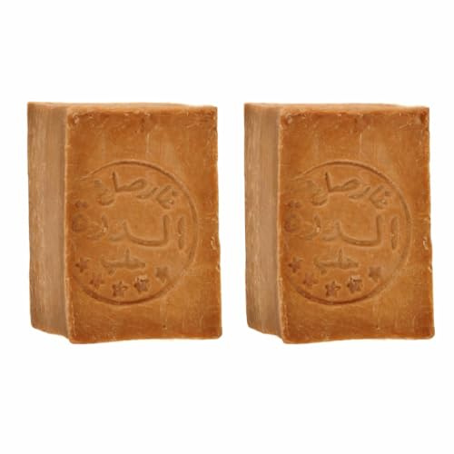 2x Klassische Aleppo Seife, Olivenöl, Handgemacht, Natürlich, Vegan, Parfümfrei, für Gesicht und Körper 50% Lorbeeröl & 50% Olivenöl Aleppo Seife