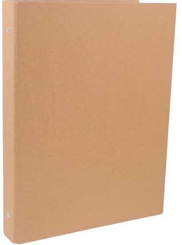 HOMOCONO Notizbuchhülle für A4 Ringordner Dünne Ringbuchhülle aus Kraftpapier mit 30 Löchern Organizer Schutz für Büro und Schule