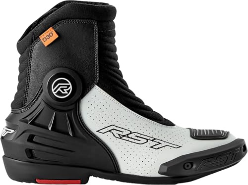 RST Tractech Evo D3O Short perforierte Motorrad Stiefel, schwarz/weiß, 37