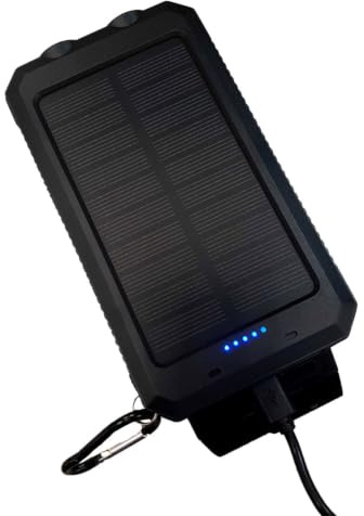 RED5 10,000 mAh Solar Power Bank with USB-A & Type-C Ports | USB Rechargable | LED Charge Indicators