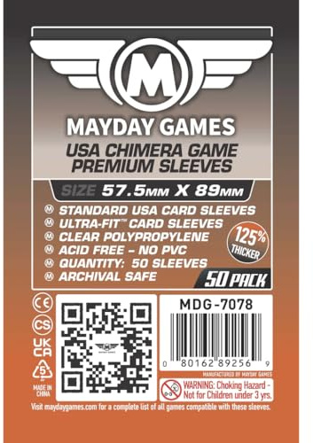 Mayday Games 57,5 x 89 mm SLEEVES Chimera USA Premium Kartenspiel (50 Stück)