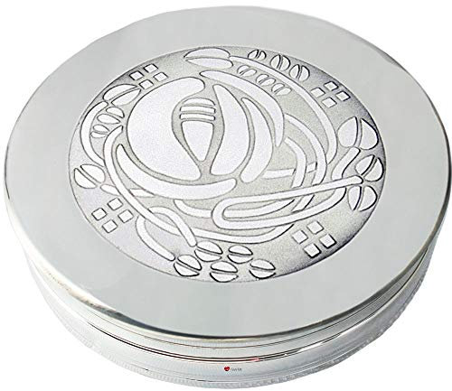 I LUV LTD Pewter Trinket Box Large Charles Rennie Mackintosh Glasgow Rose Bud Lid 90mm