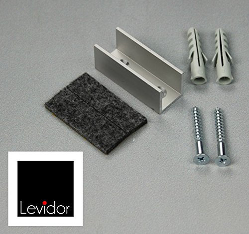 LEVIDOR ® Glasschiebetür Bodenführung aus Aluminium. Fertig zur Installation, für Glastüren von 8-10 mm Stärke. Anzahl Lieferung: 1 Dank Filzeinlage sehr ruhiger Lauf des Glases garantiert