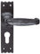 Black Antique Slimline V Lever Euro Handle on Back Plate from EUROART
