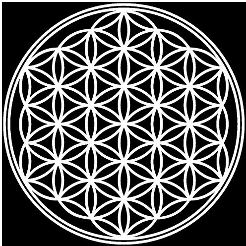 Samunshi® Lebensblume Wandtattoo Blume des Lebens Aufkleber Wandbild Blumen Wandsticker Yoga Sticker Wanddeko 60 x 60cm weiß