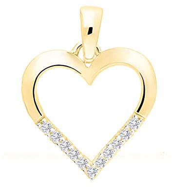 My Gold Damen Anhänger Herz (Ohne Kette) Echtes 375/750 Gelbgold (9/18 Karat) Zirkonia 18mm x 14mm Cara
