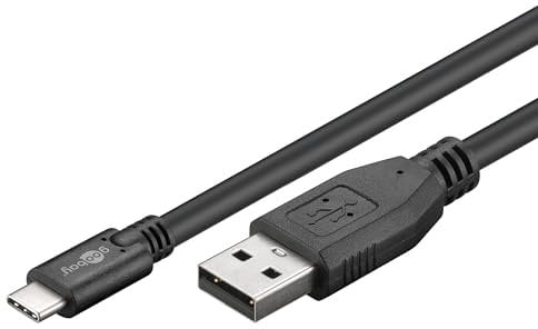 Goobay 55467 USB A auf USB C Kabel 0,5m / Handykabel 480 Mbits / Ladekabel USB 2.0 zu USB Type C Adapterkabel 5V - 3A / Samsung Galaxy & iPhone / Schwarz / 0,5 Meter