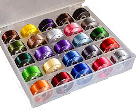 PeavyTailor Stickgarn, vorgewickelt, Stickgarn, Spulen, Nähgarn, Nähgarn, Brother, 25 Farben