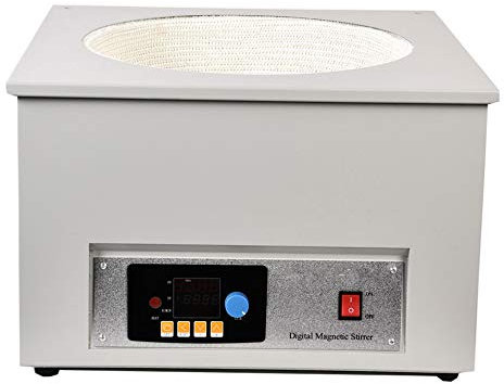 CGOLDENWALL 10L Lab Digital Magnetic Stirrer Intelligent Magnetic Mixer Laboratory Waterproof Heating Equipment 110V/220V with Heating Mantles Sleeve (White 220V/50HZ)