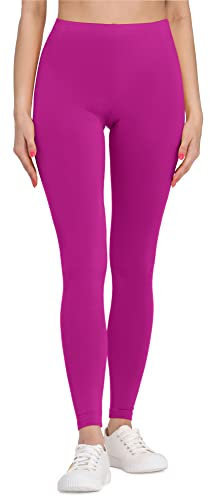 Bellivalini Leggins Mallas Deportivas Largas en Viscosa Mujer BLV50-147 (Fucsia-2, XS)