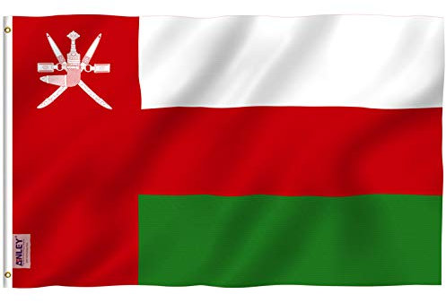 ANLEY Fly Breeze 3x5 Fuß Oman Flagge - Lebendige Farbe und UV-Lichtechtheit - Leinwandkopf und doppelt genäht - Sultanat Oman Flaggen Polyester mit Messingösen 3 x 5 FT