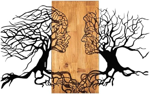 ojos Dekoratives Holzwandzubehör 92x58 cm (Mehrfarbig) Deko Wohnzimmer, Deko Schlafzimmer - Aesthetic Room Decor - Wanddekoration, Kunstdruck, Wandbilder