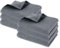 Pagnanno. Set of 6 Kitchen Towels 45 x 70 cm Cotton Waffle Weave Hotel Quality Absorbent Quick Dry Kitchen Bar Towels Grey