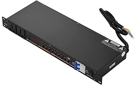 SHUAIGUO-1 DB2-02 10-outlet Rack Mount Power Sequence Controller Conditioner Surge Protector Power Supply Regulator with LED Display USB Interface for DJ Equipment Instrument Rigs Audio Recording Syst