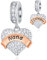 I Love You Nana Cuore Pendente Charms, si adatta Pandora Bracciale Giorno della Mamma, argento Sterling 925 Nonna/Nanny Dangle Sparkle CZ Perline con Rose Gold Banner, regalo per nonna/Nanna