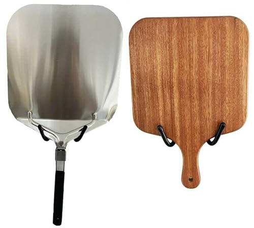 AUXPhome Rust Resistant Metal Wall Mounted Pizza Peel Rack, Black, 2 Pack